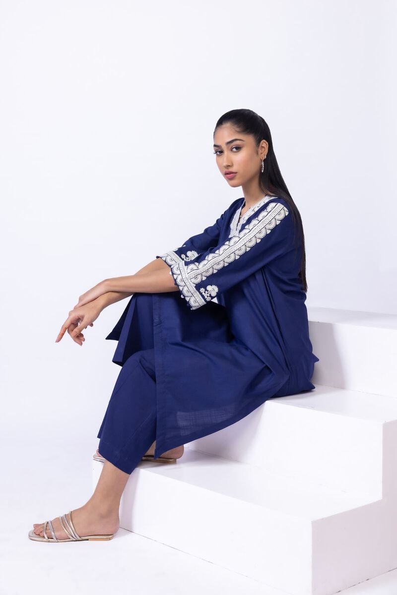 Embroidered | Crosshatch Poplin | Kurta | USD 9.00