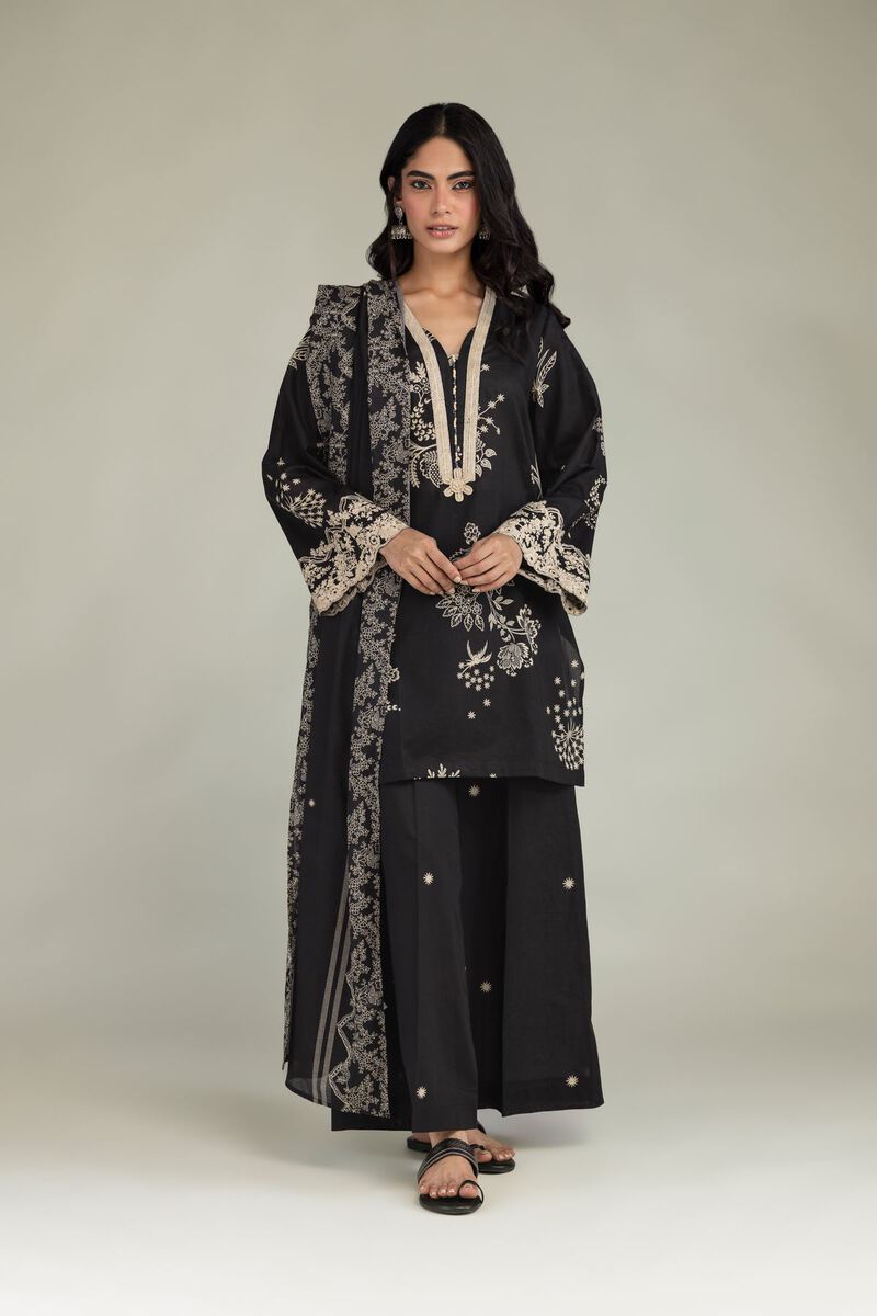 Embroidered | Lawn | Black Lawn Dupatta | USD 25.00