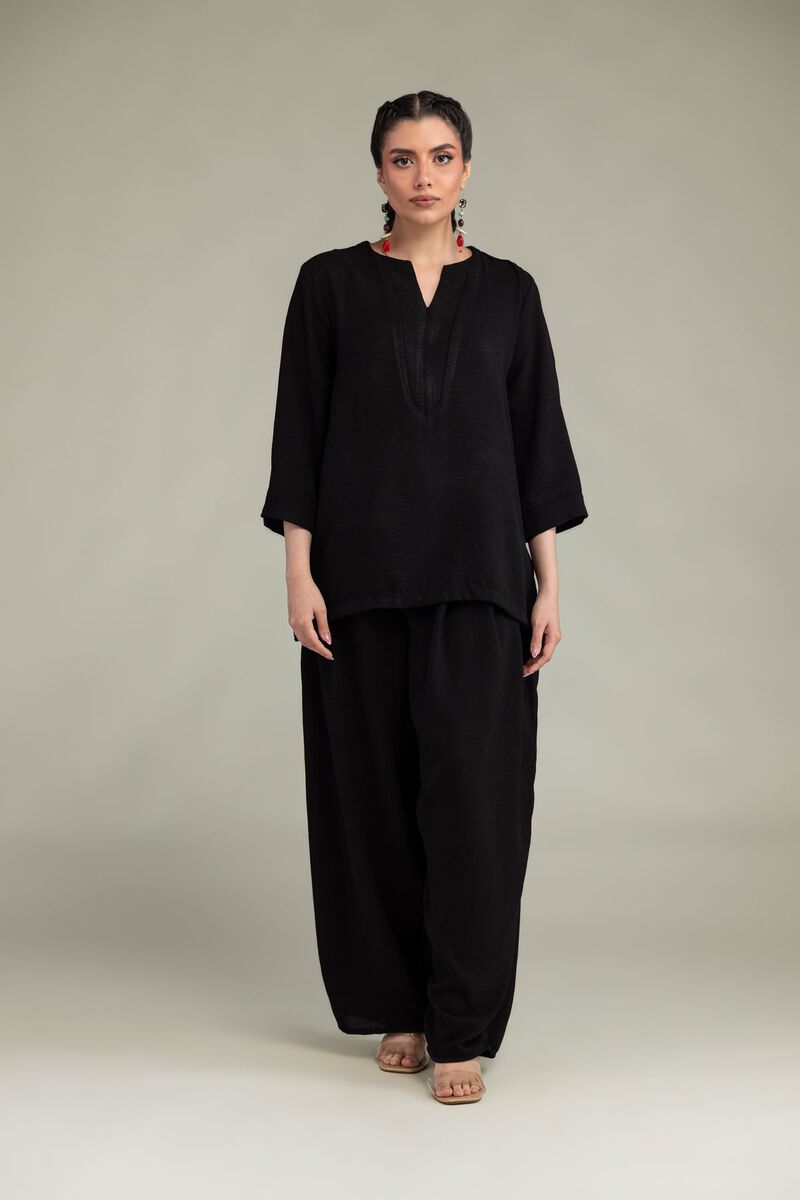 Dyed | Crepe Georgette | Solid Black Tunic | USD 40.00