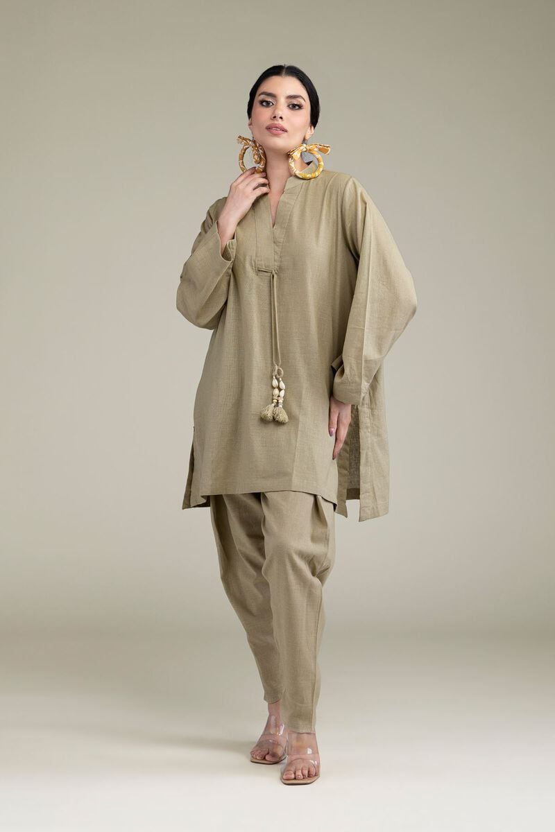 Dyed | Blended Linen | Solid Linen Shalwar | USD 30.00