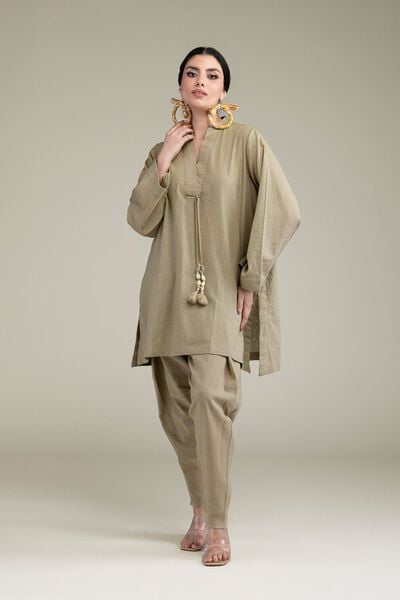 Dyed | Blended Linen | Solid Linen Shalwar | USD 30.00