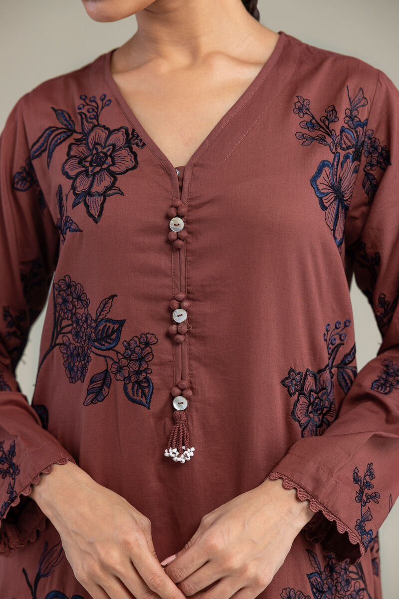 Embroidered | Cambric | Cambric Floral Kurta | USD 60.00