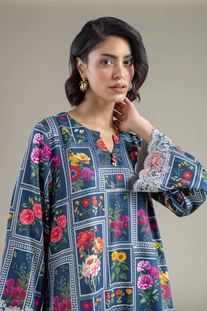 Embroidered | Marina | Floral Geometric Kurta | USD 30.00