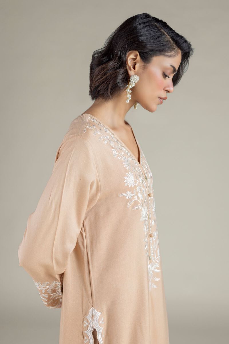 Embroidered | Heavy Blended Viscose | Floral Longline Kurta | USD 45.00