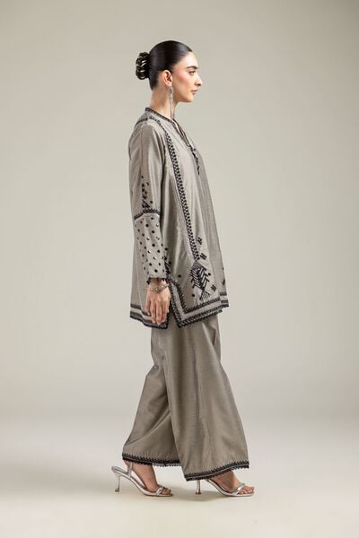 Raw Silk | Gray Silk Pants | USD 30.00