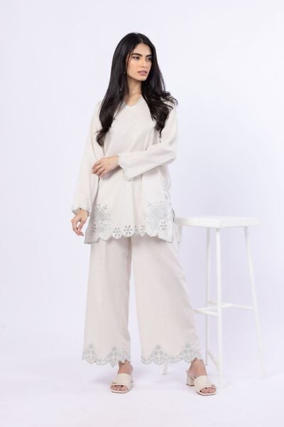 Embroidered | Linen Cotton | Pants | USD 23.00