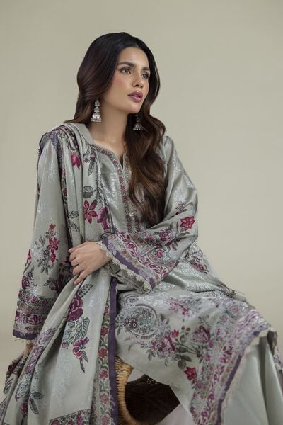 Printed | Jacquard | Floral Tailored 3-Piece | USD 65.00