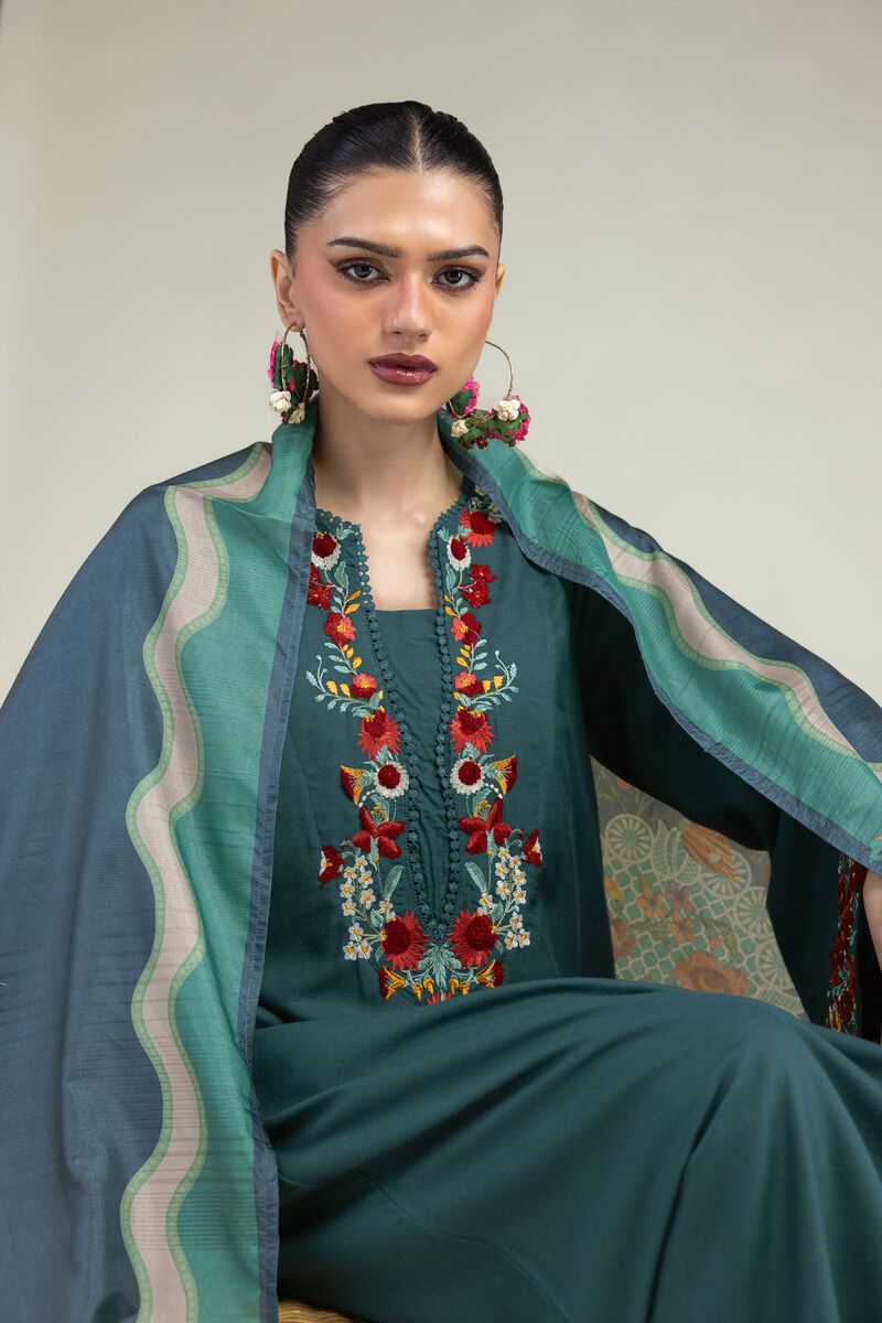 Embroidered | Polyester Silk | Floral Silk Dupatta | USD 30.00