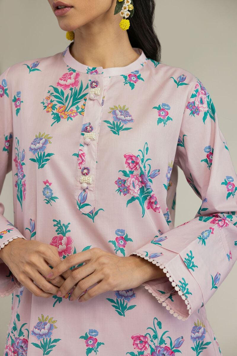 Printed | Cambric | Short Pink Kurta  | USD 30.00