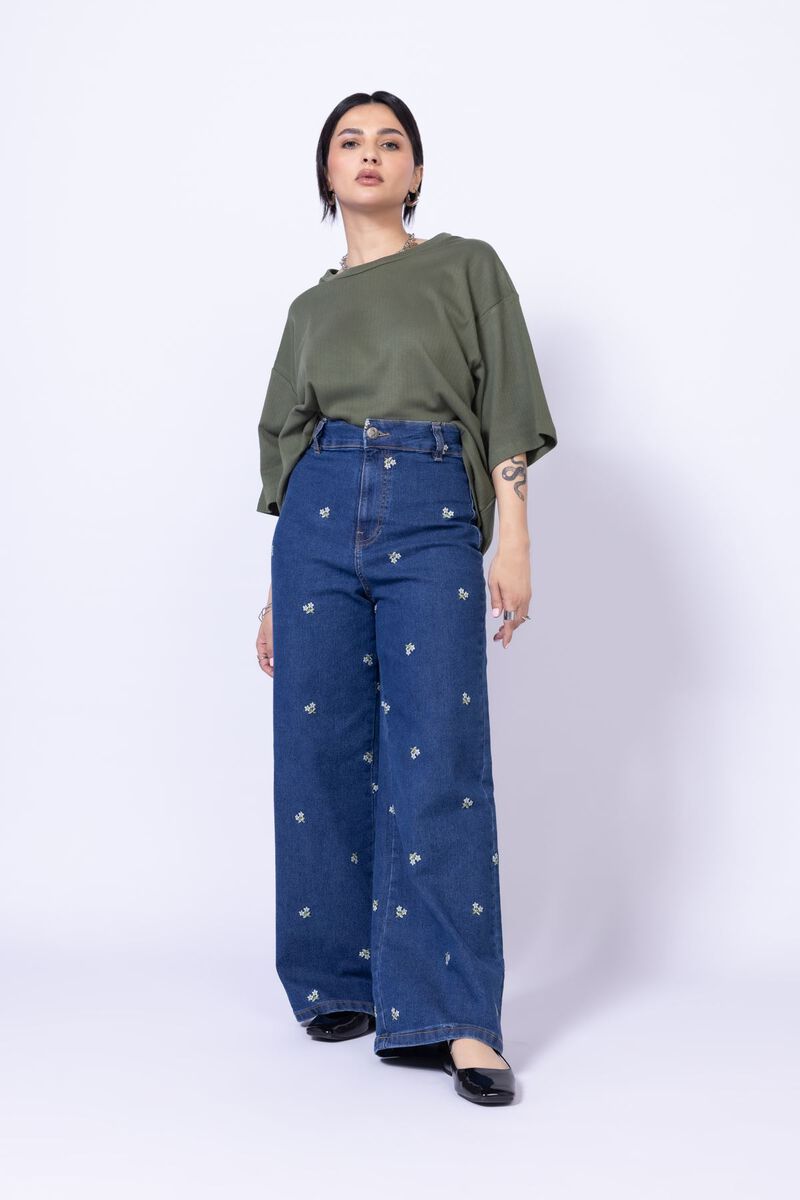 Embroidered | Stretch Denim | Jeans | null