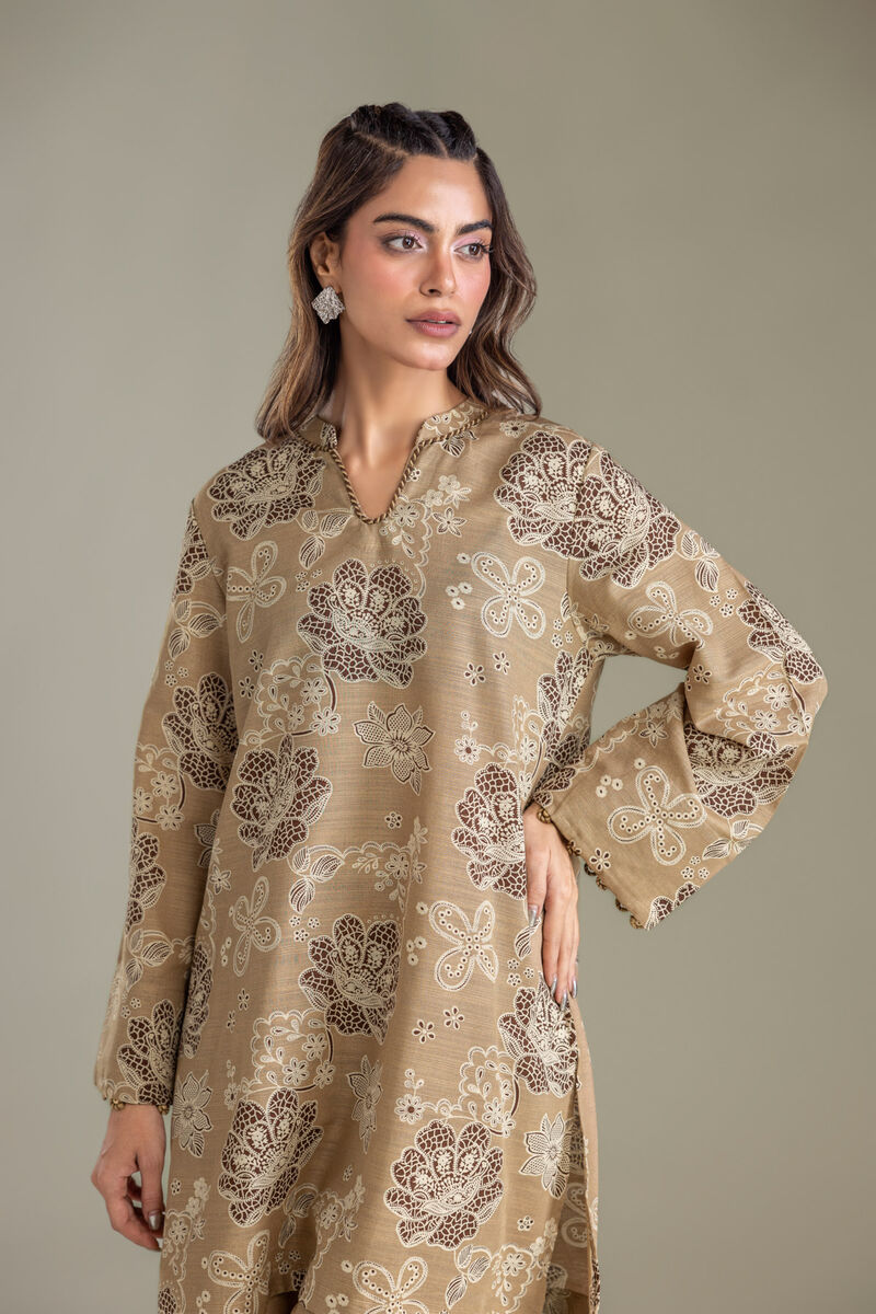 Printed | Light Khaddar | Floral Khaddar Kurta | USD 35.00