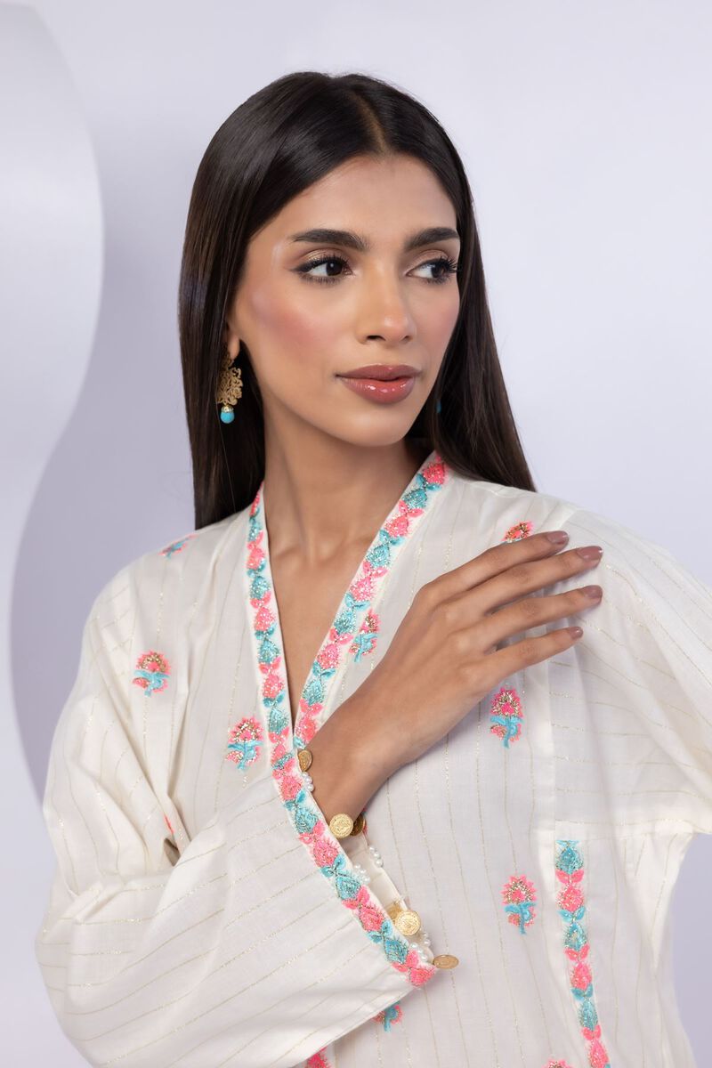 Embroidered | Lurex Stripes | Kurta | USD 20.00