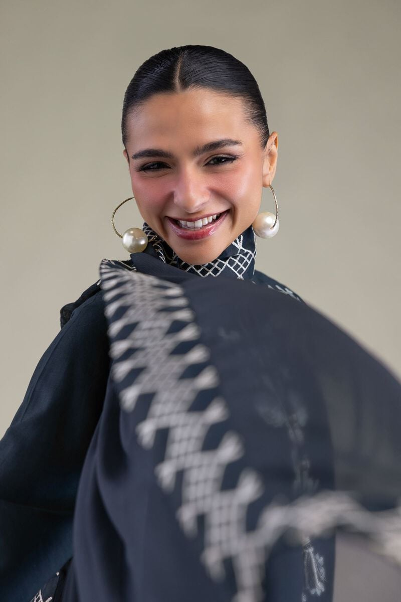 Embroidered | Chiffon | Chiffon Navy Dupatta | USD 35.00