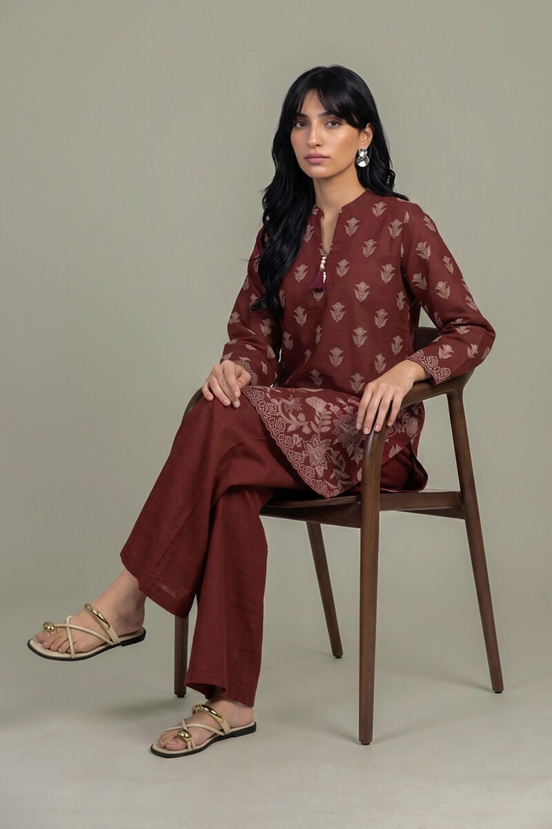 Printed | Light Khaddar | Floral Printed Kurta | USD 40.00