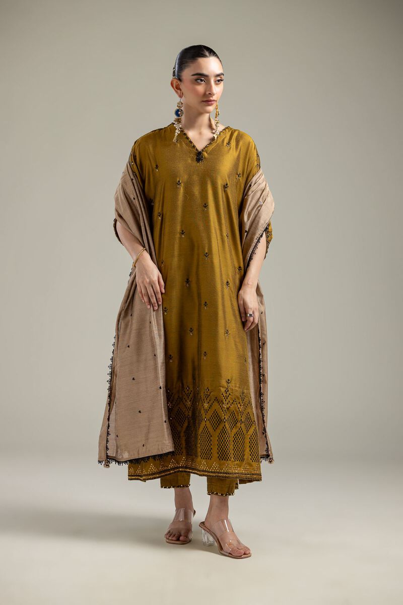 Cotton Net | Beige Net Dupatta | USD 35.00