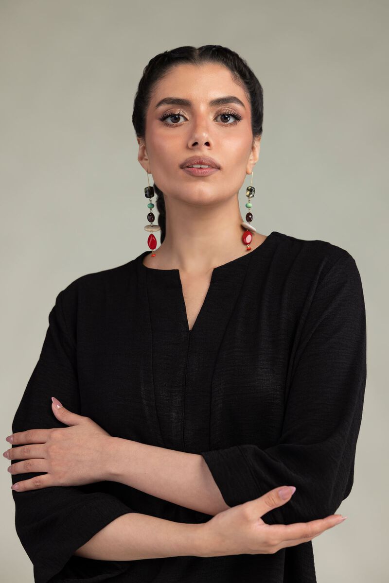 Dyed | Crepe Georgette | Solid Black Tunic | USD 40.00