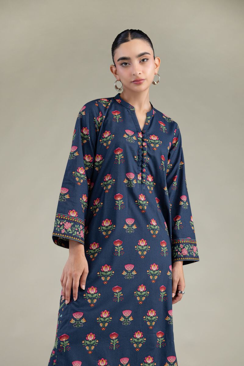 Printed | Cambric | Cambric Navy Kurta | USD 35.00