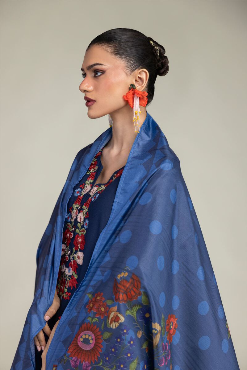 Embroidered | Polyester Silk | Silk Embroidered Dupatta | USD 30.00