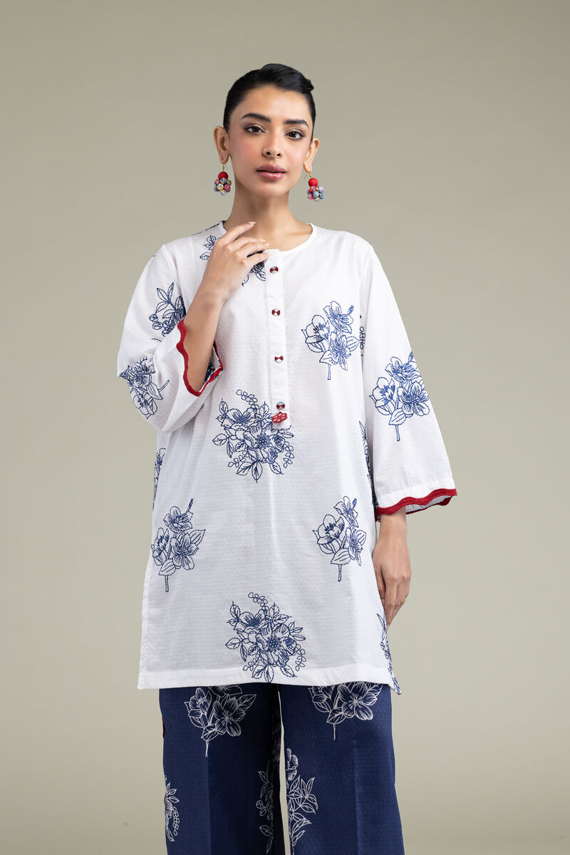 Embroidered | Cotton Dobby | Floral Round-Neck Kurta | USD 12.00