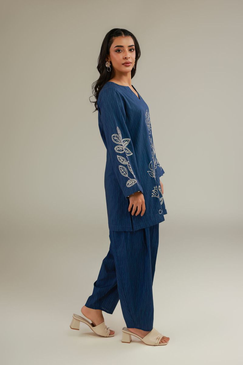 Embroidered | Cotton Dobby | Floral Navy Shalwar | USD 25.00