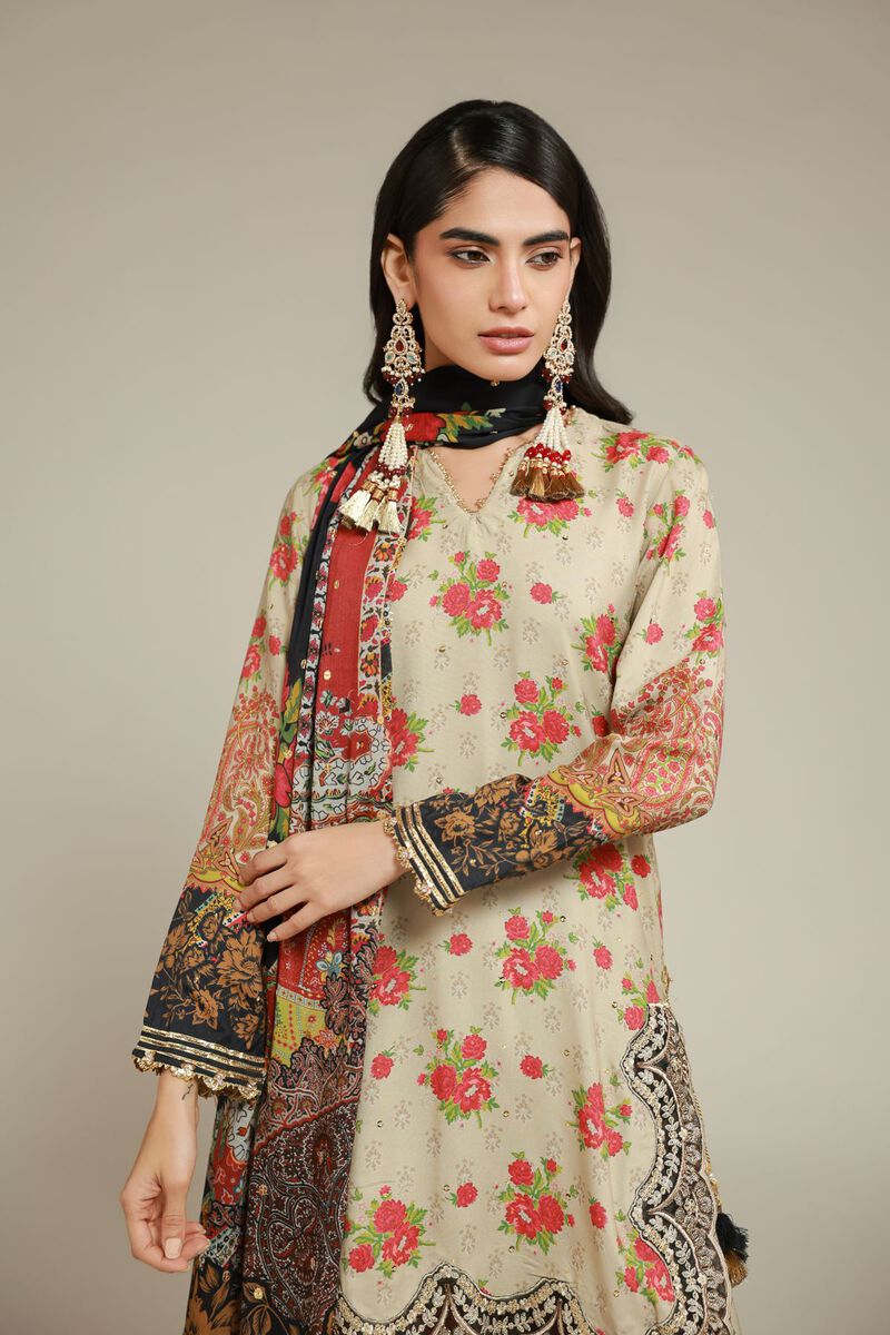 Embroidered | Raw Silk | 3 Piece Co-ord Set | USD 145.00