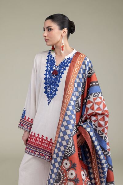 Embroidered | Polyester Silk | Silk Geometric Dupatta | USD 30.00