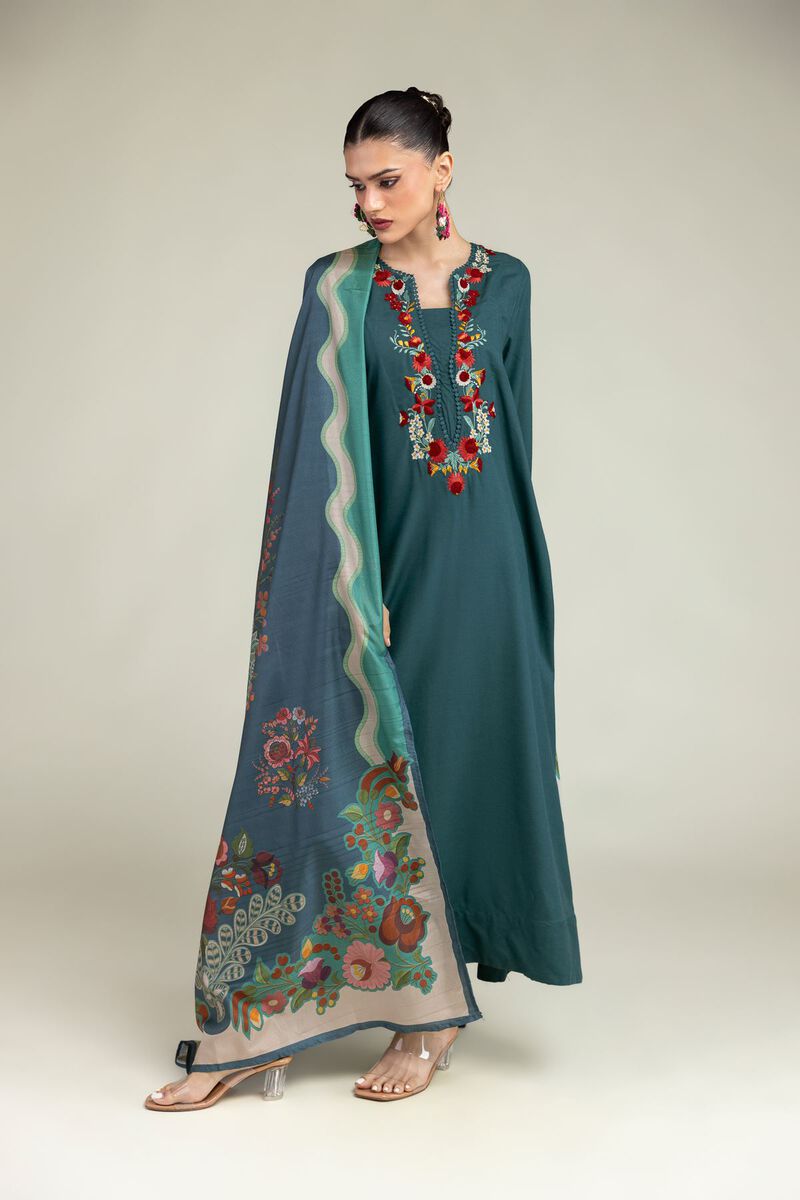 Embroidered | Polyester Silk | Floral Silk Dupatta | USD 30.00