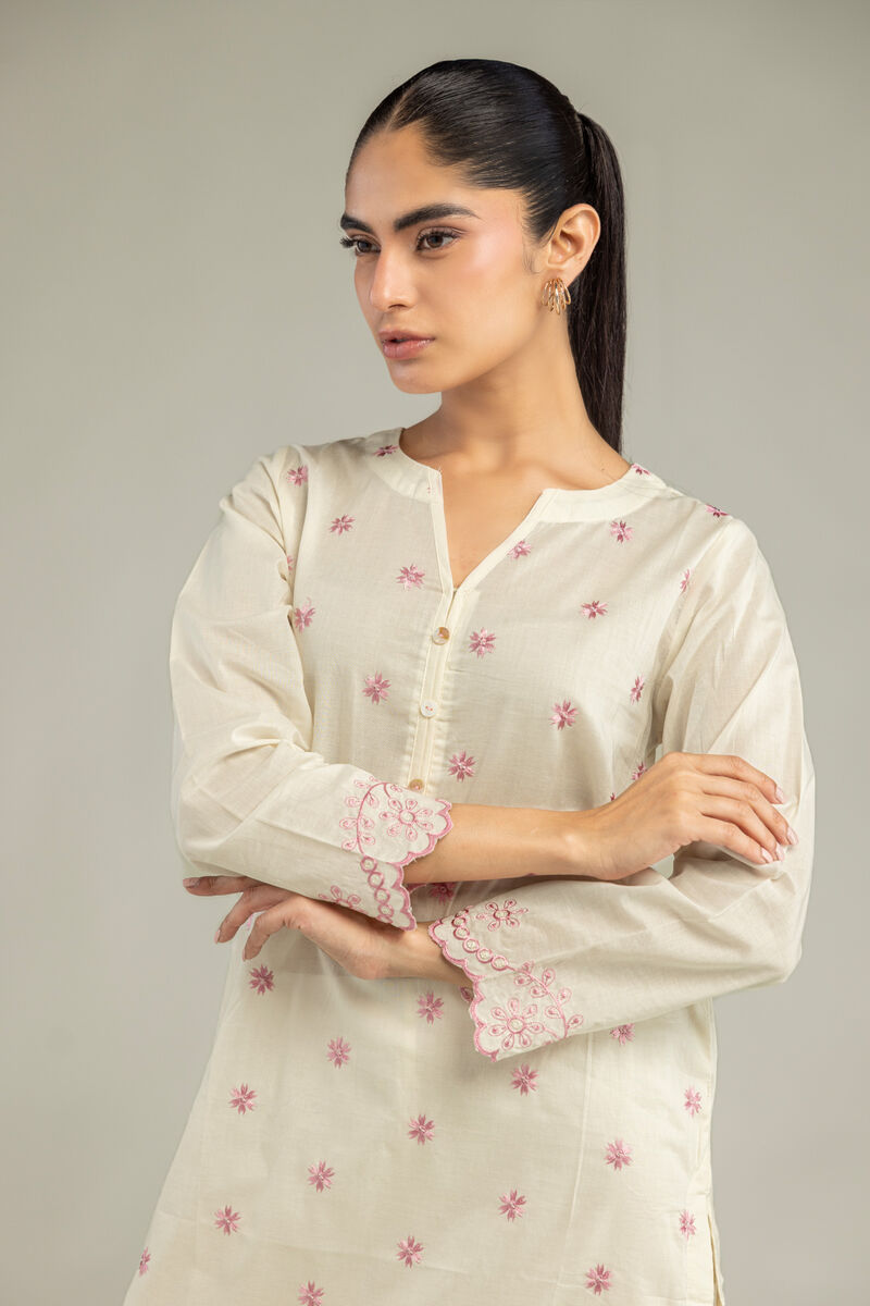 Embroidered | Cambric | Cambric Floral Kurta | USD 40.00