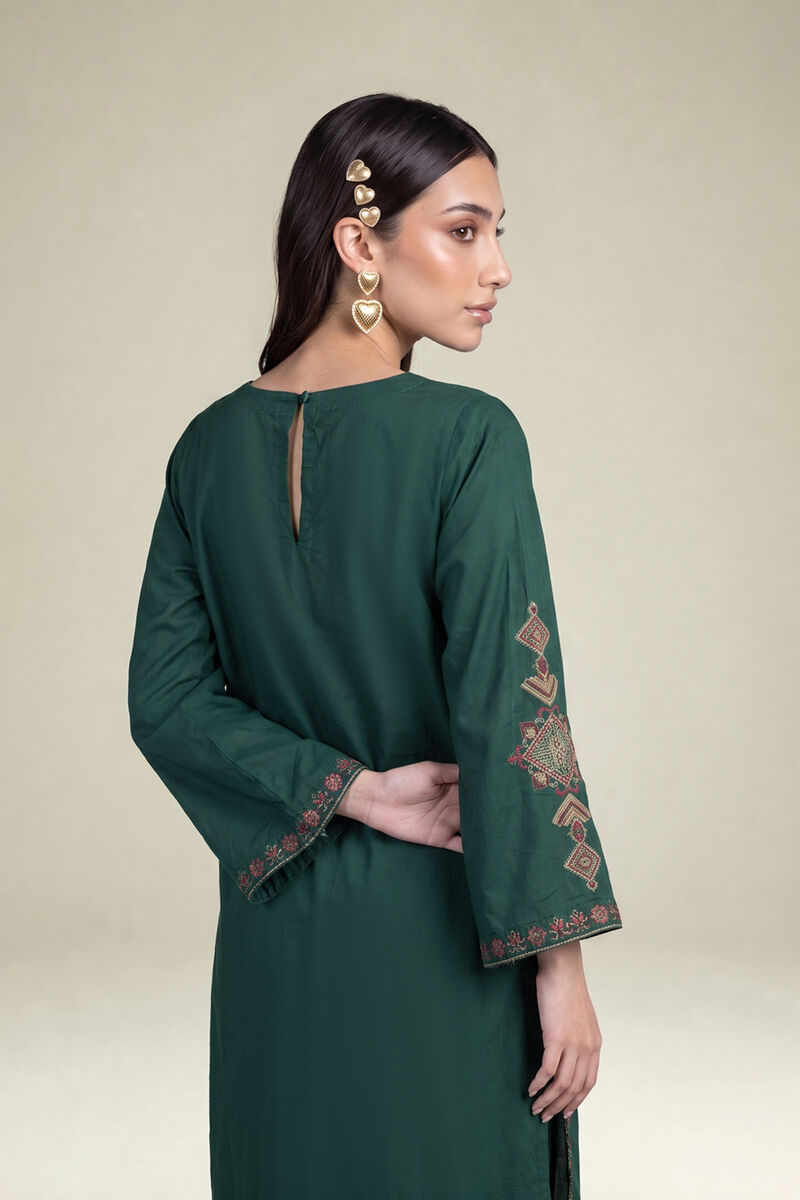 Embroidered | Cambric | Green Cambric Kurta | USD 40.00