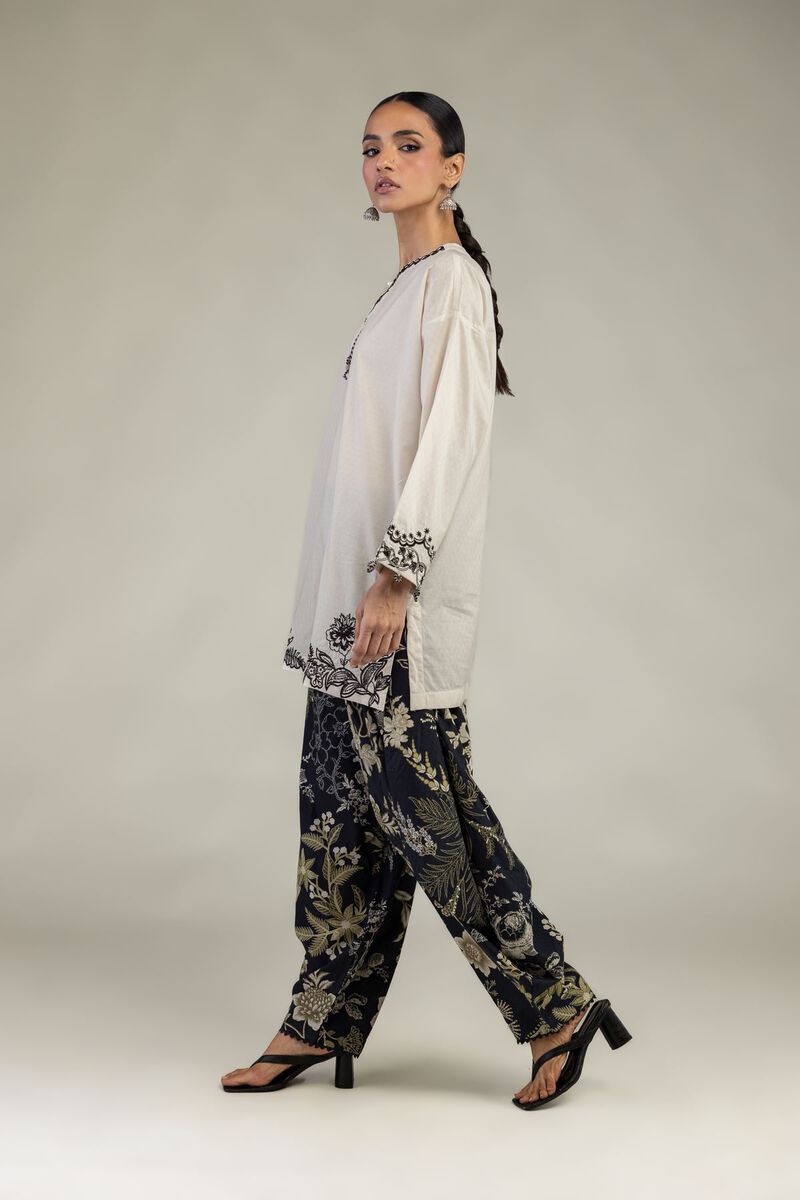 Embroidered | Cotton Dobby | Floral Cotton Pants | USD 30.00