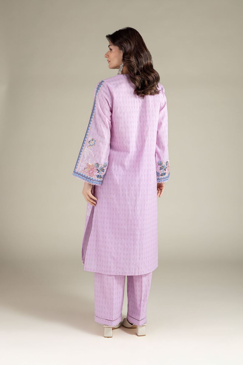 Embroidered | Cotton Dobby | Lavendar Tailored Set | USD 65.00