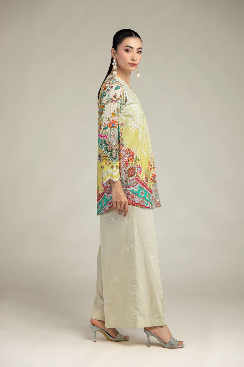 Embroidered | Raw Silk | Short Floral Kurta | USD 55.00