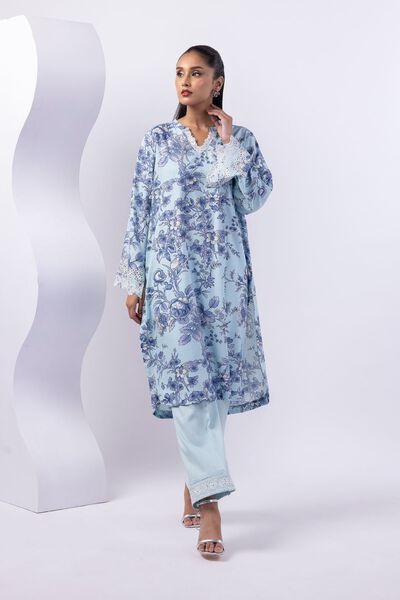 Embroidered | Crosshatch Raw Silk | Pants | USD 25.00