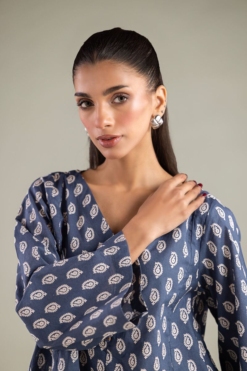 Printed | Cambric | Paisley V-Neck Kurta | USD 30.00