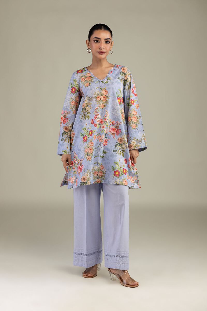 Printed | Cotton Dobby | Blue Floral Kurta | USD 35.00