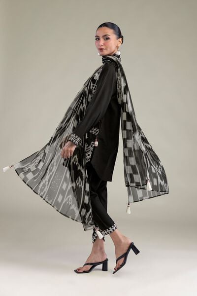 Embroidered | Raw Silk | Black Silk Shalwar | USD 30.00