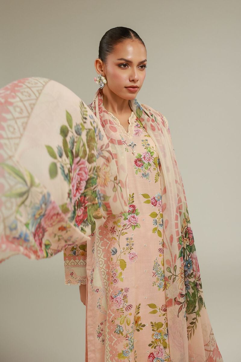 Embroidered | Chiffon | Floral Draped Dupatta | USD 35.00