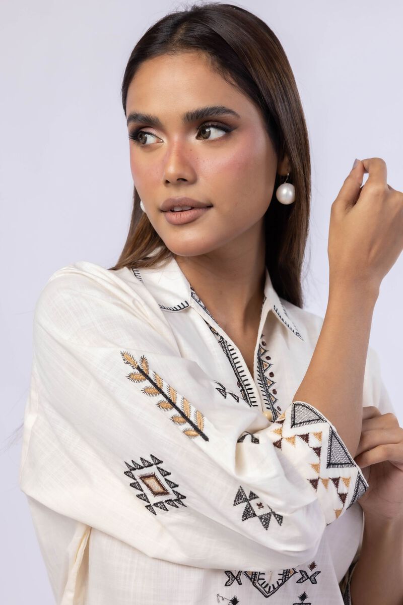 Embroidered | Crosshatch Poplin | Kurta | USD 12.50