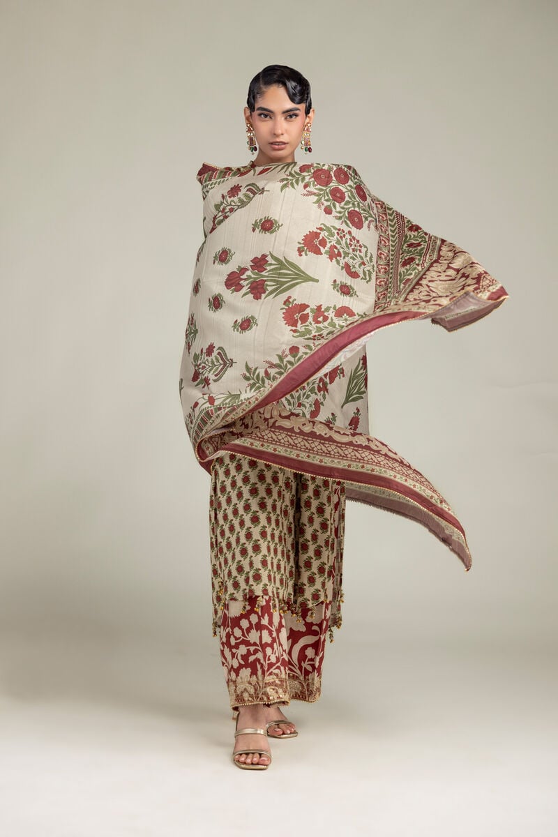 Embroidered | Polyester Silk | Floral Silk Dupatta | USD 30.00
