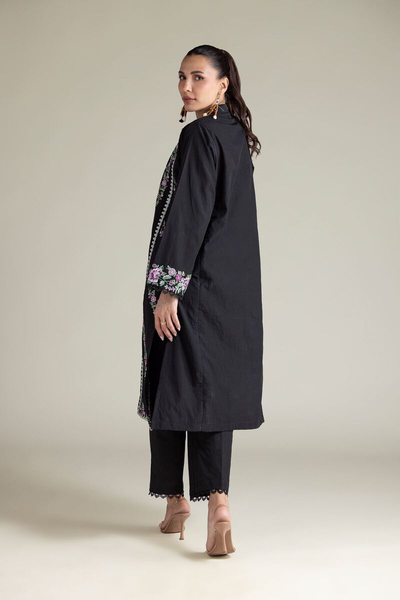 Embroidered | Cotton Dobby | Black Tailored 2-Piece | USD 70.00