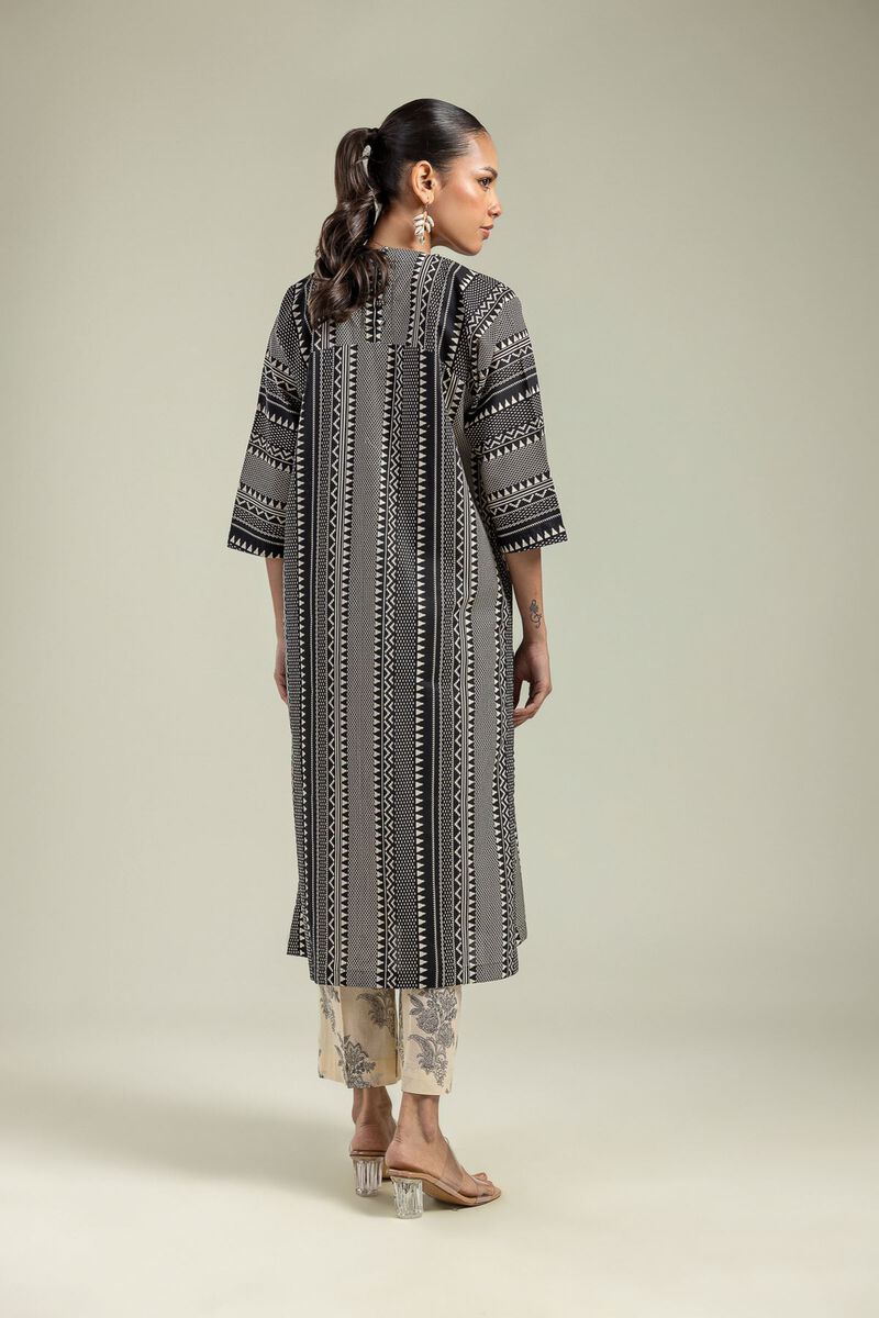 Printed | Cambric | Black V-Neck Kurta | USD 35.00