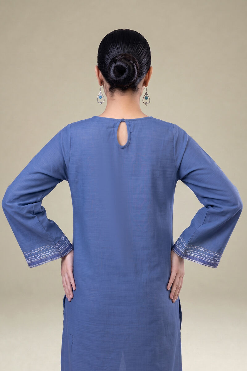 Embroidered | Light Khaddar | Embroidered Blue Kurta | USD 45.00