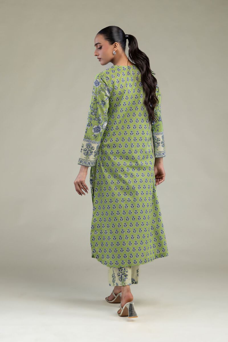 Printed | Cambric | Floral Green Kurta | USD 35.00