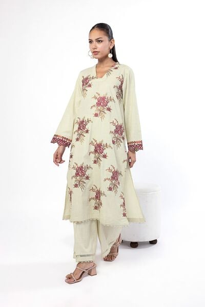 Embroidered | Crosshatch | Tailored 2 Piece | Top and Bottom | USD 45.00