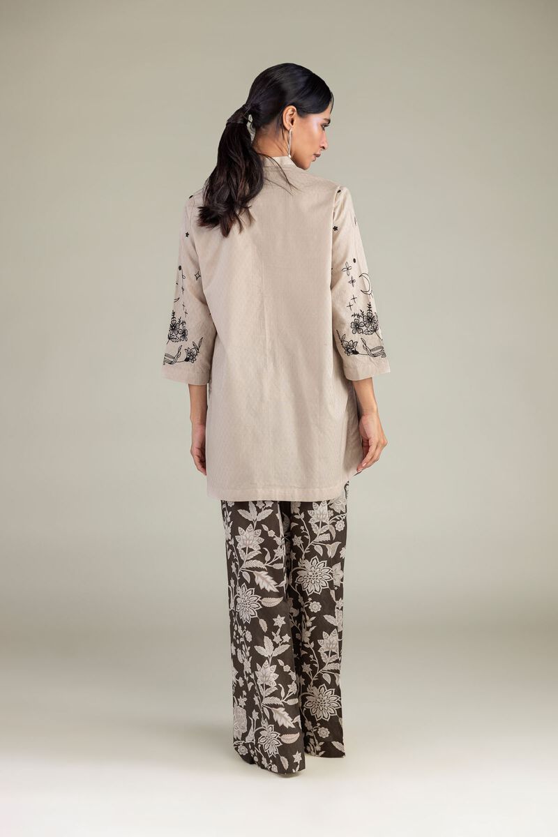 Embroidered | Cotton Dobby | Beige Floral Kurta | USD 40.00