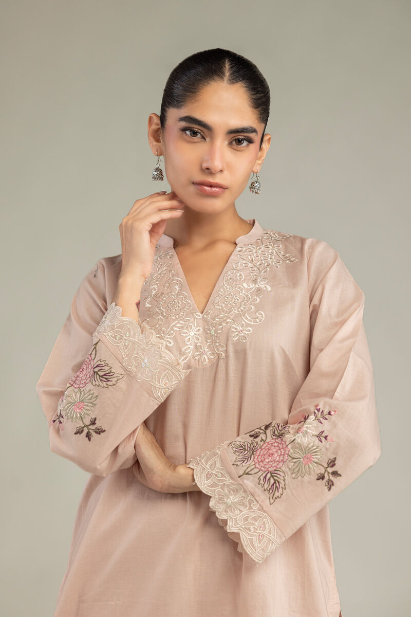 Embroidered | Cambric | V-Neck Short Kurta | USD 40.00