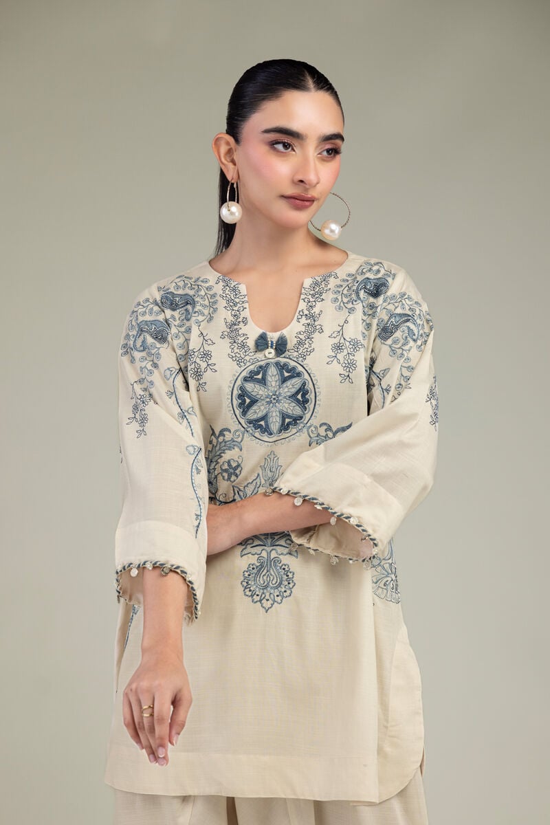Embroidered | Raw Silk | Short Silk Kurta | USD 60.00
