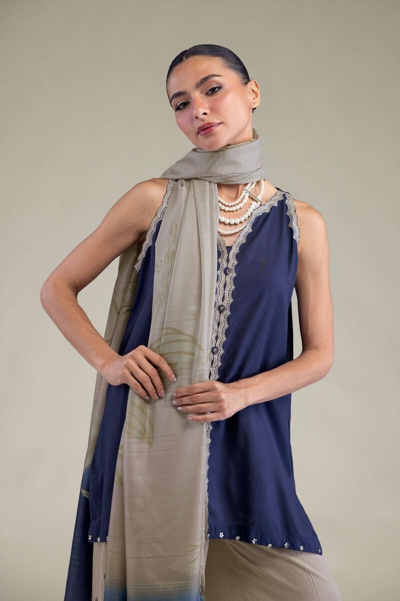 Embroidered | Polyester Silk | Floral Beige Dupatta | USD 30.00