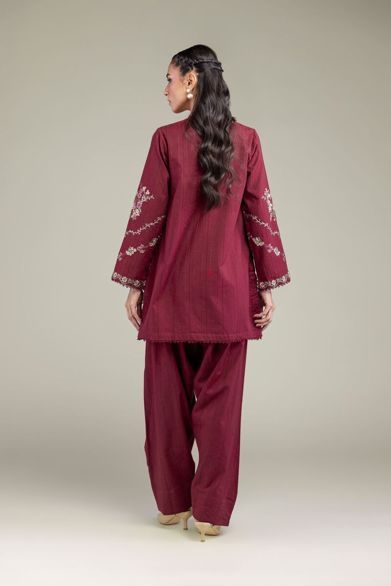 Embroidered | Textured Cotton | Floral Short Kurta | USD 45.00