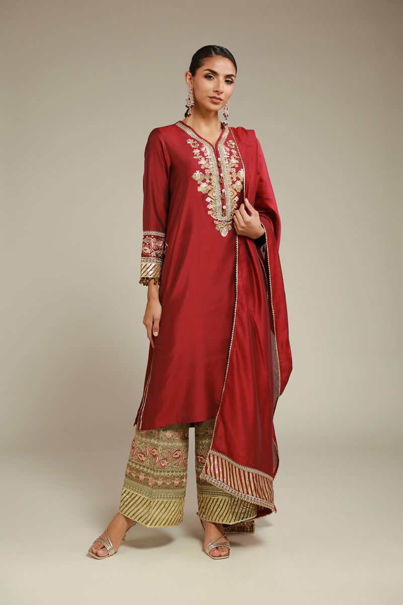 Embroidered | Raw Silk | 3 Piece Co-ord Set | USD 125.00